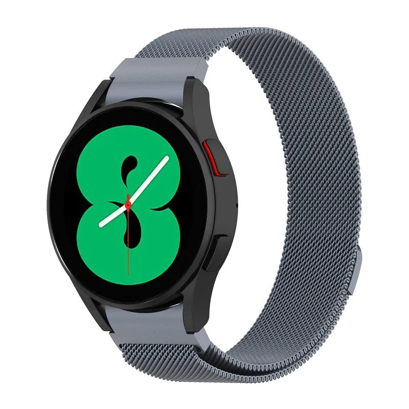 Magnetic Milan stainless steel watch strap for Samsung Watch4 in silver
