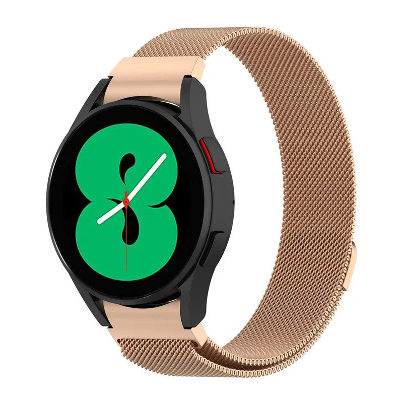Magnetic Milan stainless steel watch strap for Samsung Watch4 in silver