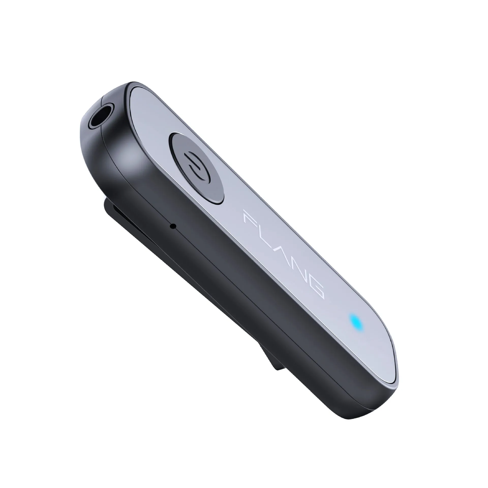 Bluetooth selfie stick with wireless adapter and aux car sound receiver in black and white ABS plastic