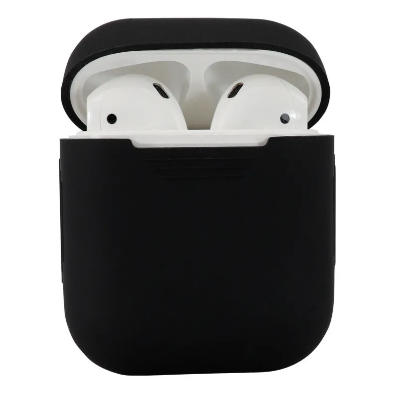 Silicone protective cover for compatible Apple AirPods in multiple colour options.