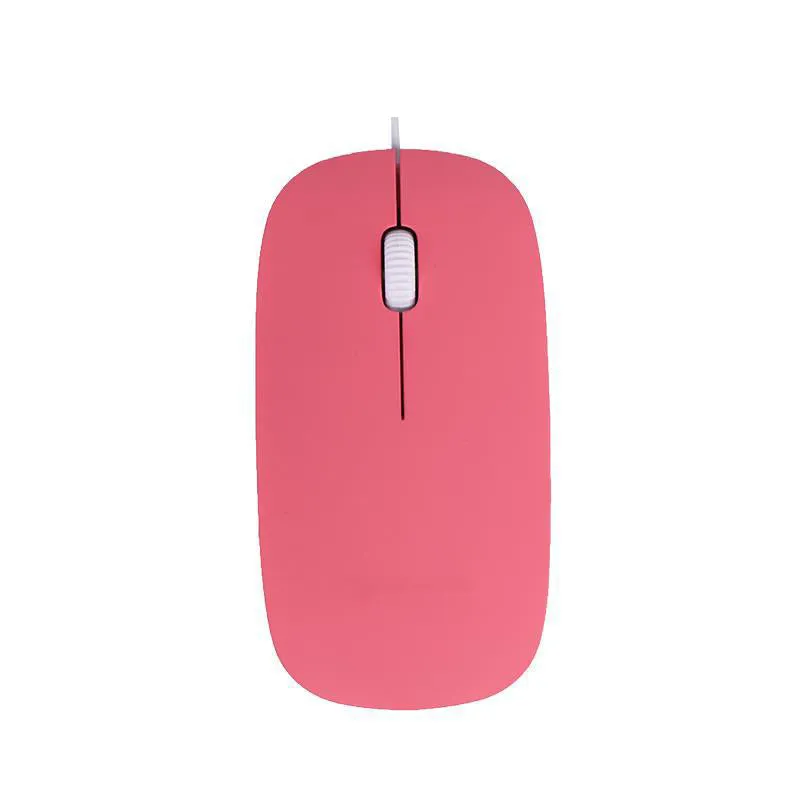Ultra-thin wired mouse in mute black with USB cable and compact 110x58x21mm profile
