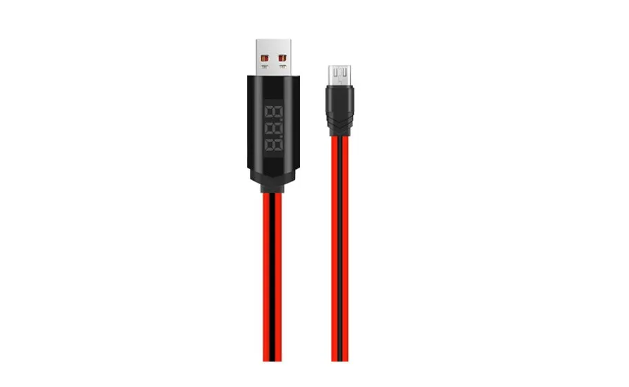 Intelligent timing fast charging data cable 1m length red white Micro USB 8Pin Type-C