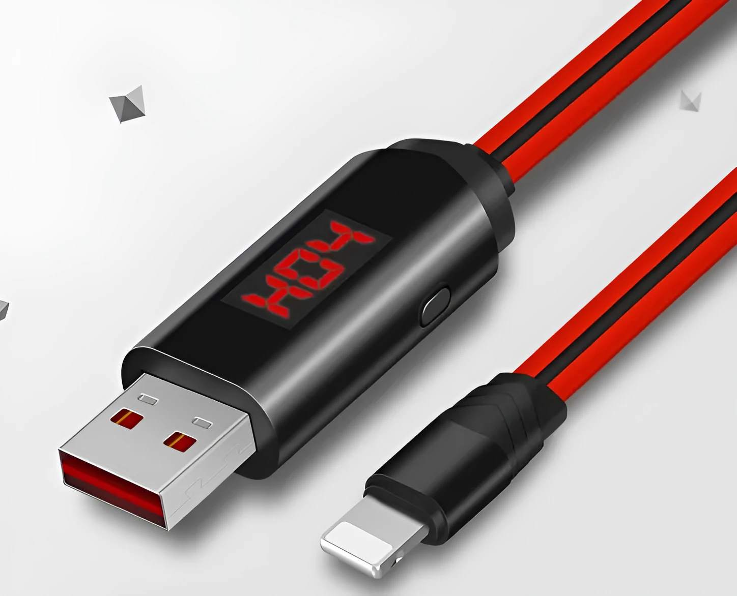 Intelligent timing fast charging data cable 1m length red white Micro USB 8Pin Type-C