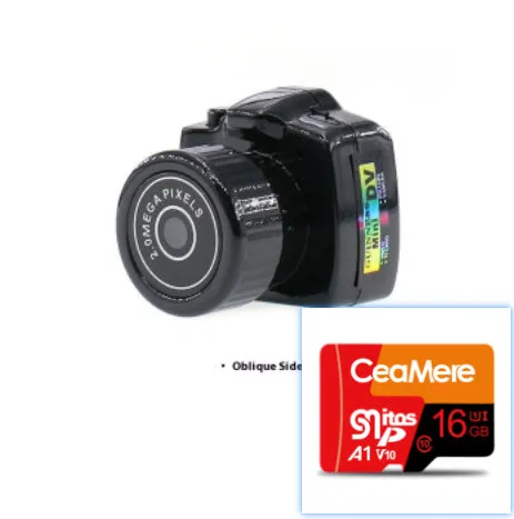Outdoor sports small camera riding recording digital DV camera black ABS body with lanyard