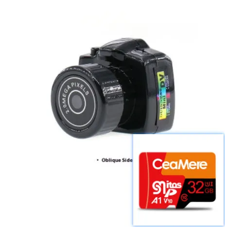 Outdoor sports small camera riding recording digital DV camera black ABS body with lanyard
