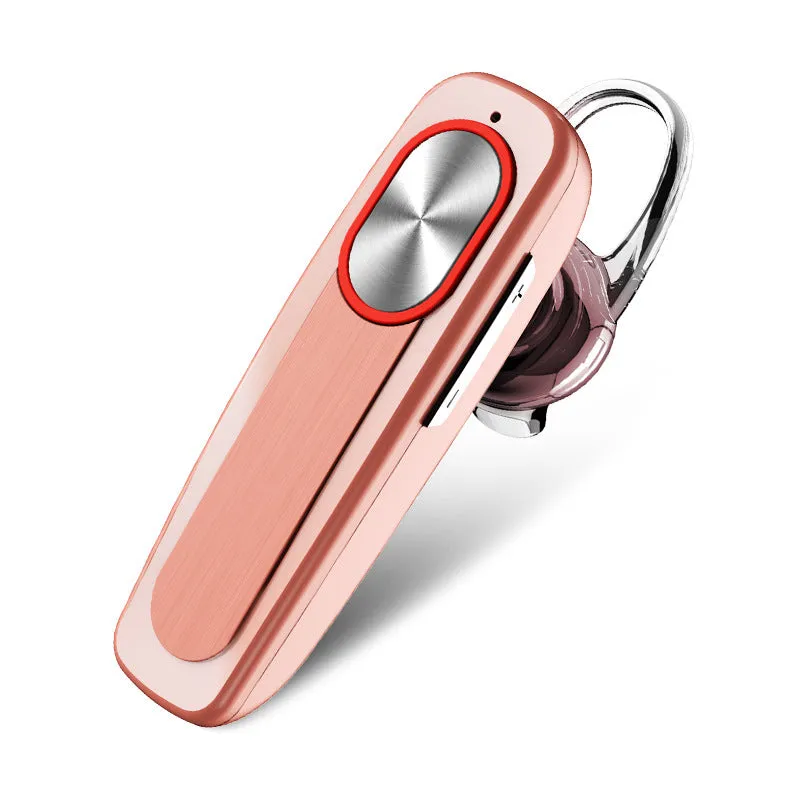 L9 mono Bluetooth headset with power display, ear hook, and silicone ear cap, black colour
