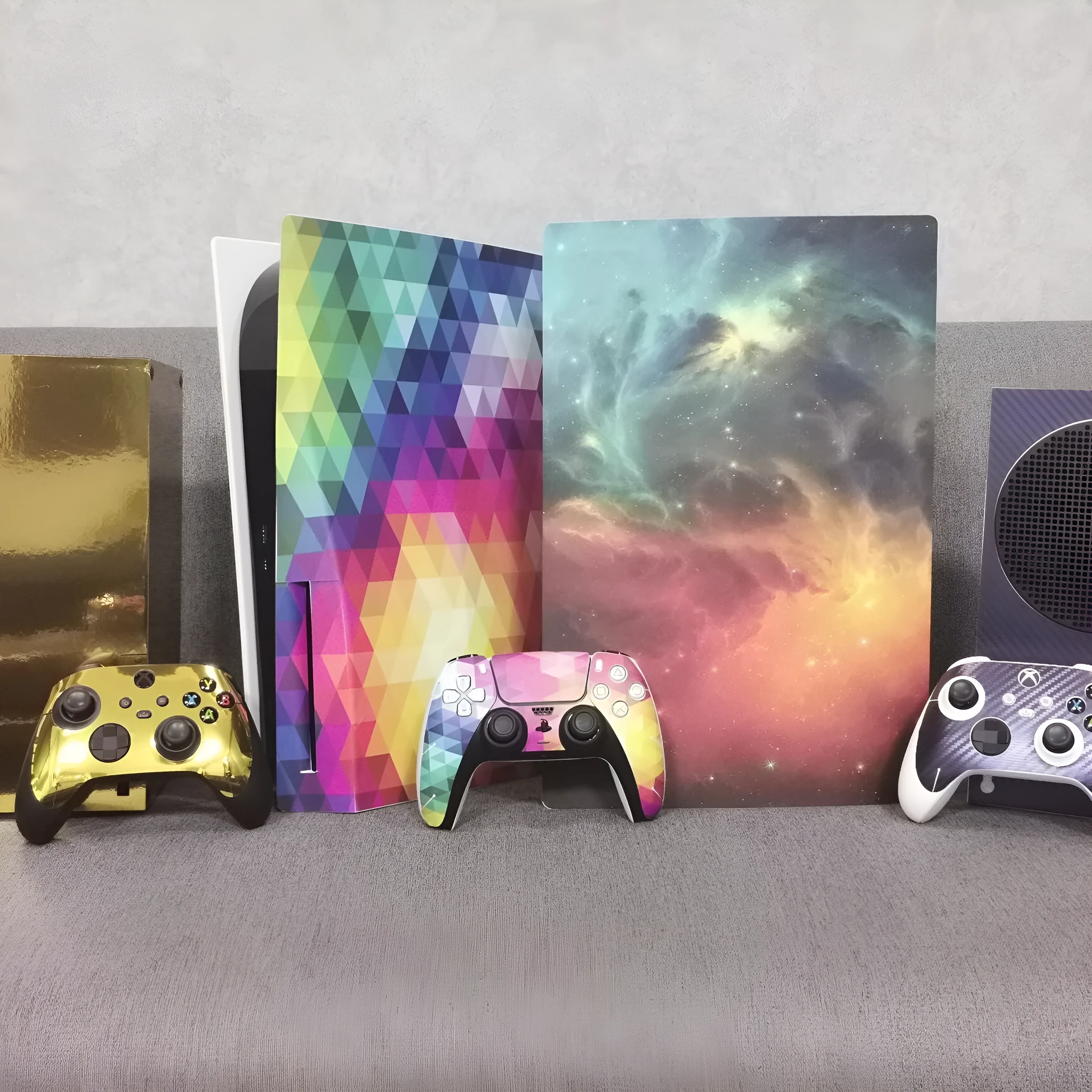 Xbox One S PVC sticker protective film in five colour styles with removable glue