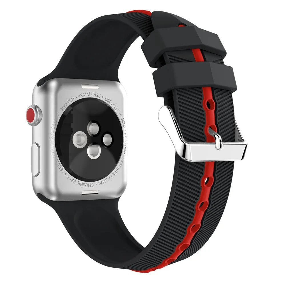 Two-colour arrow silicone sports wristband for Samsung Galaxy Gear Sport, black and white design on white background