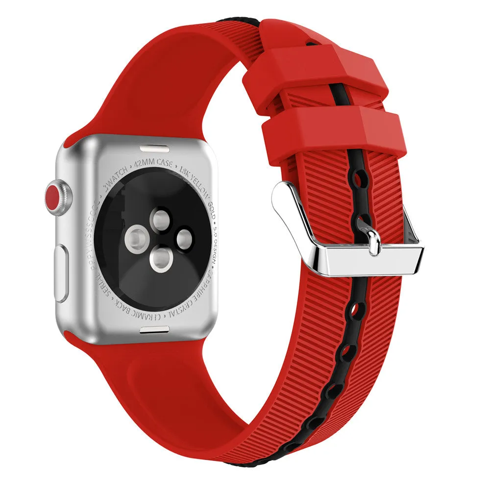 Two-colour arrow silicone sports wristband for Samsung Galaxy Gear Sport, black and white design on white background