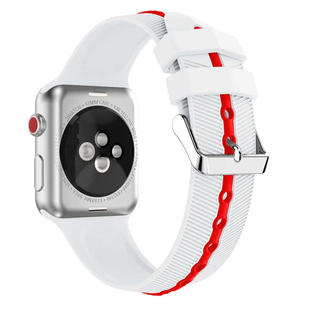 Two-colour arrow silicone sports wristband for Samsung Galaxy Gear Sport, black and white design on white background