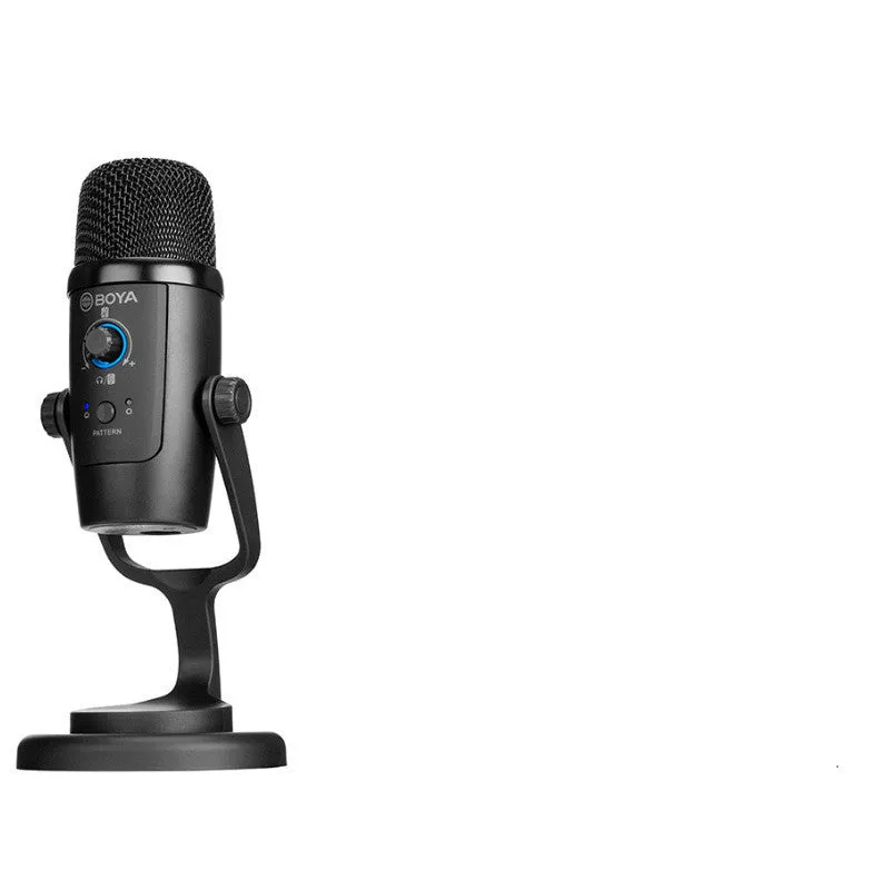 Boya BY-PM500 black USB microphone with built-in sound card and Type-C connectivity