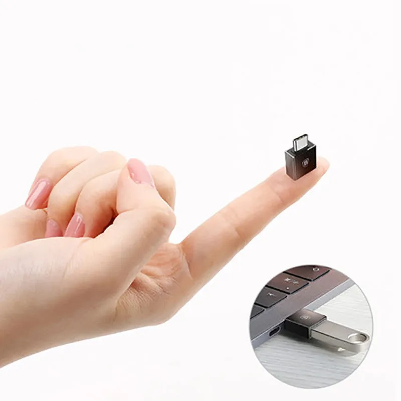 USB C adapter for laptop with two-in-one charging and data transmission, aluminium alloy shell, compact size