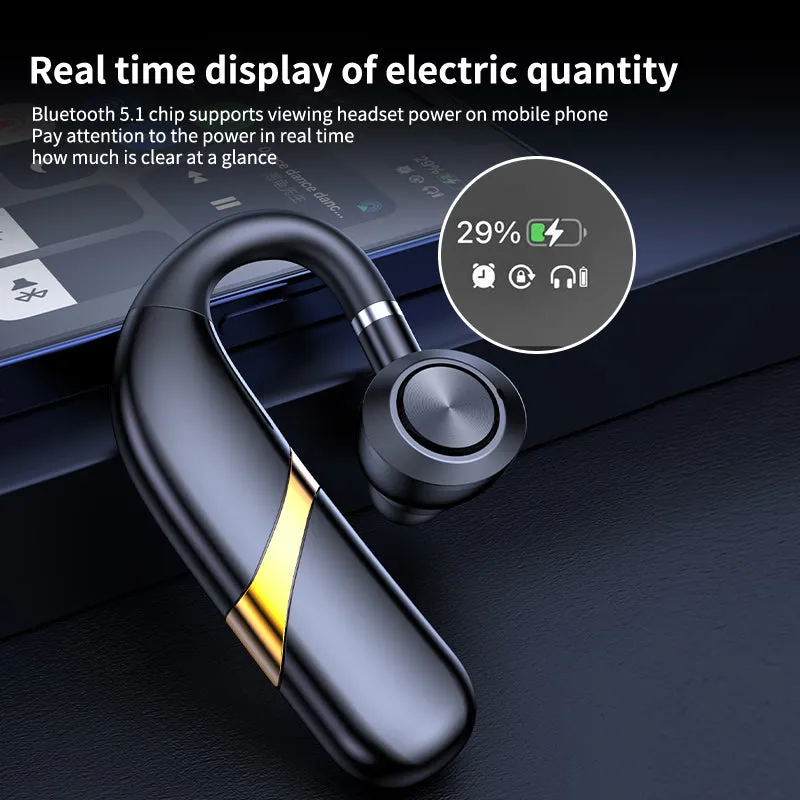 X9 hanging ear single ear Bluetooth headset in black with charging compartment
