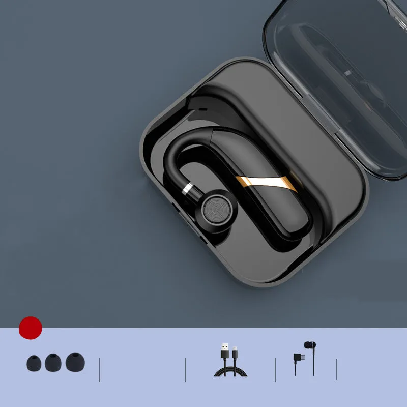 X9 hanging ear single ear Bluetooth headset in black with charging compartment