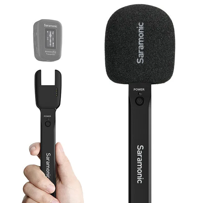 Little Bee wireless microphone lapel clip with OLED display and built-in omnidirectional mic