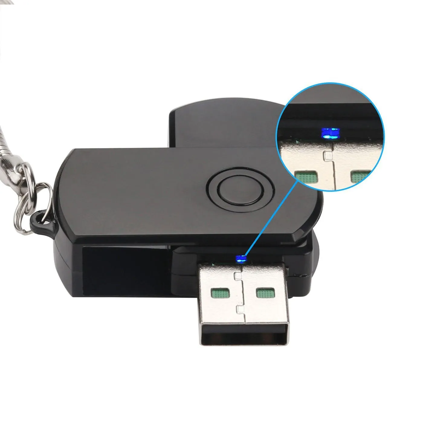 Professional USB voice recorder in black with voice activated recording and TF card slot