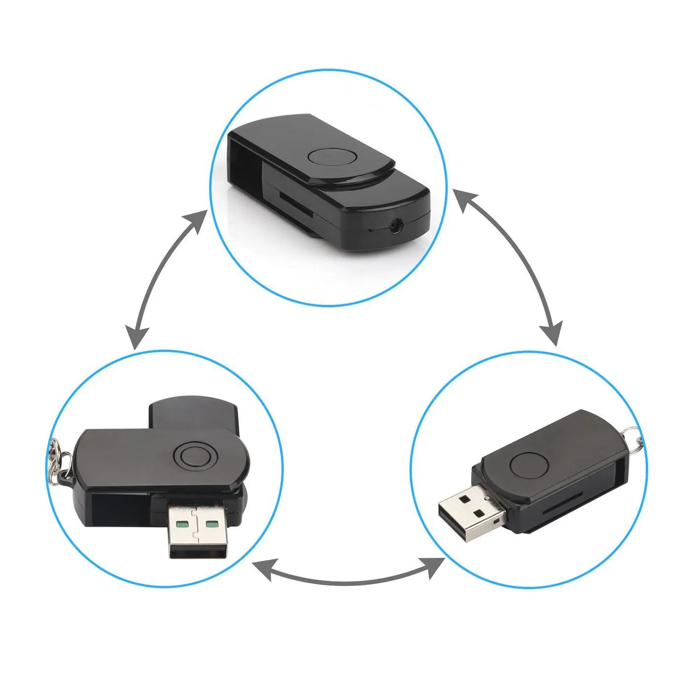 Professional USB voice recorder in black with voice activated recording and TF card slot