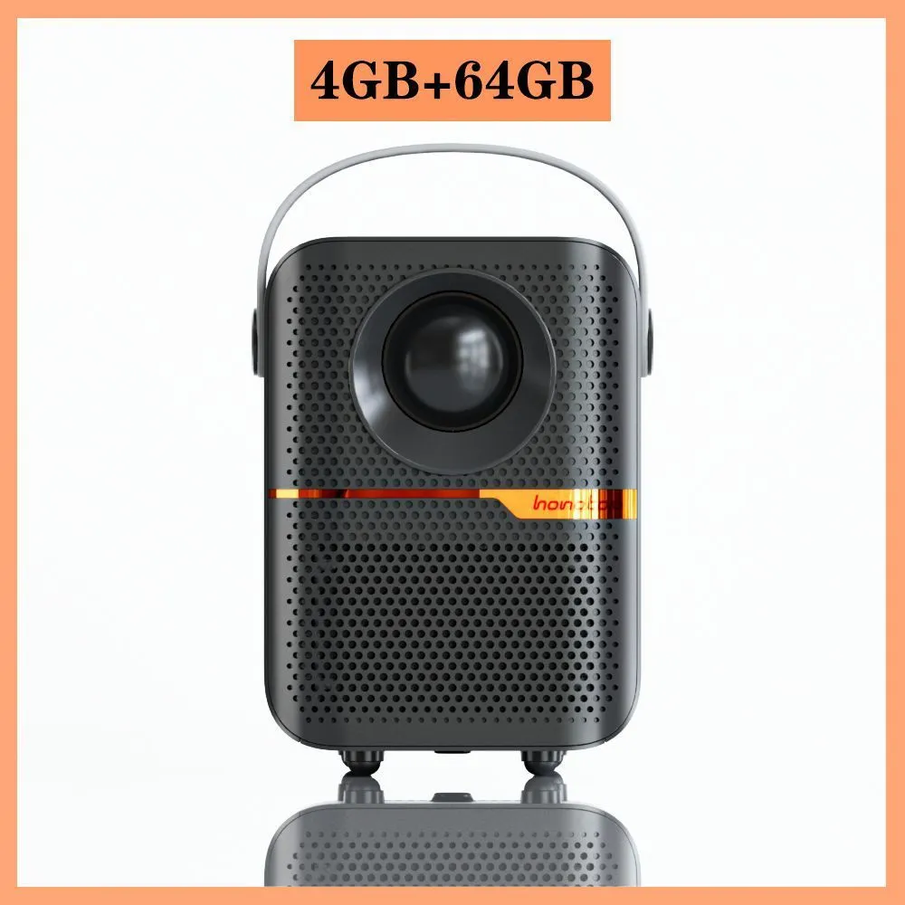 P10 portable Android projector in black or white with 720p resolution and 400 lumens brightness