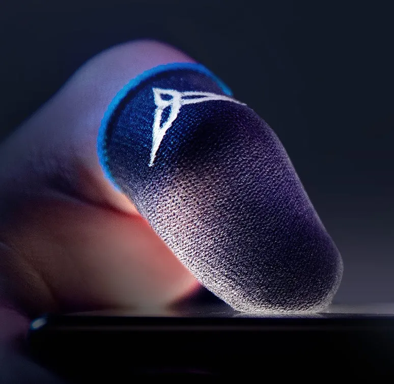 Blue carbon fibre gameplay hand finger joystick cover with 18-pin dense knitting texture