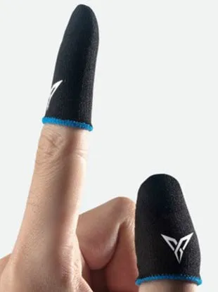 Blue carbon fibre gameplay hand finger joystick cover with 18-pin dense knitting texture