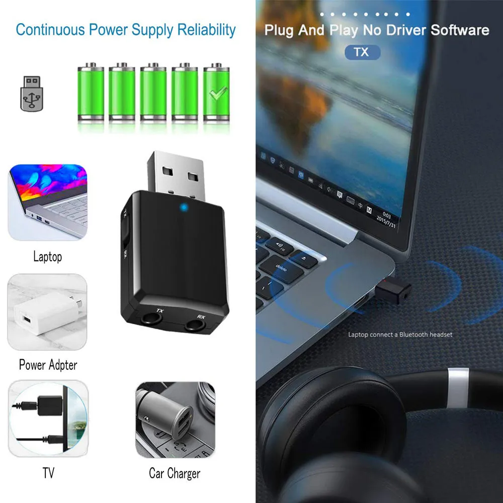 Black USB 2.0 riser card Bluetooth transmitter receiver for desktop PC