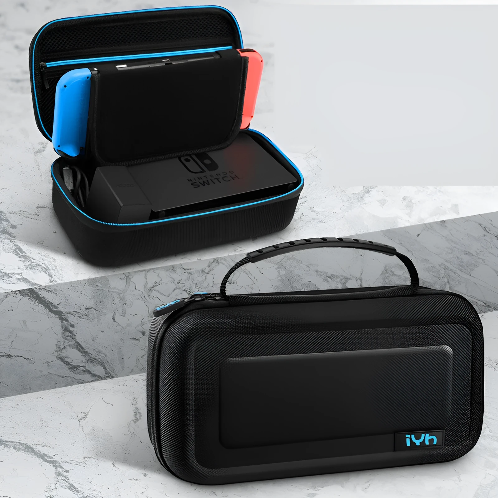 Anti scratch flannel storage bag for Nintendo Switch with thick EVA hard shell in portable model size