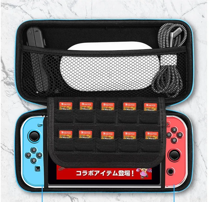 Anti scratch flannel storage bag for Nintendo Switch with thick EVA hard shell in portable model size