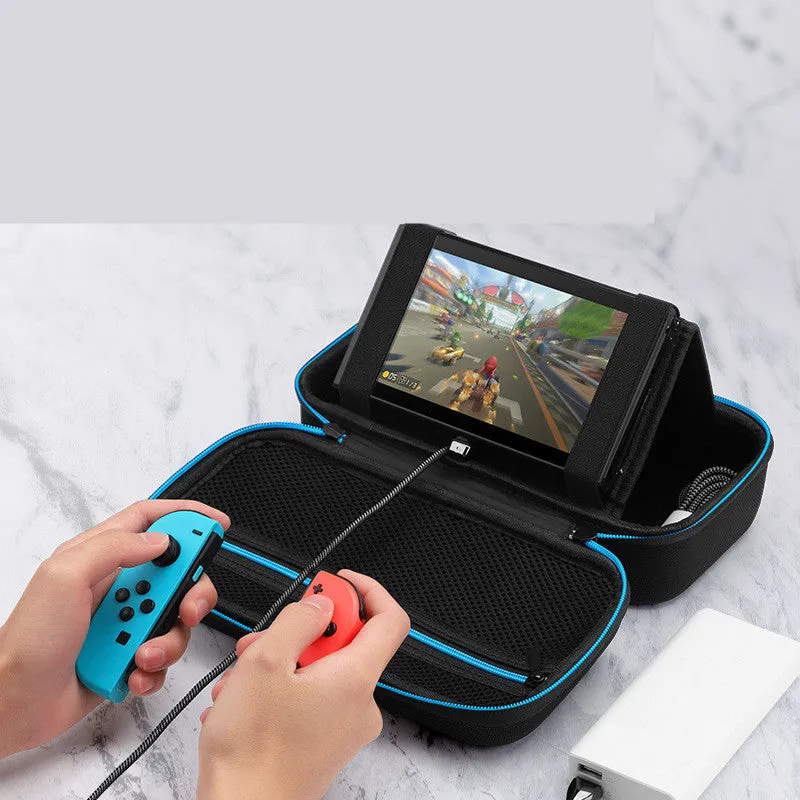 Anti scratch flannel storage bag for Nintendo Switch with thick EVA hard shell in portable model size