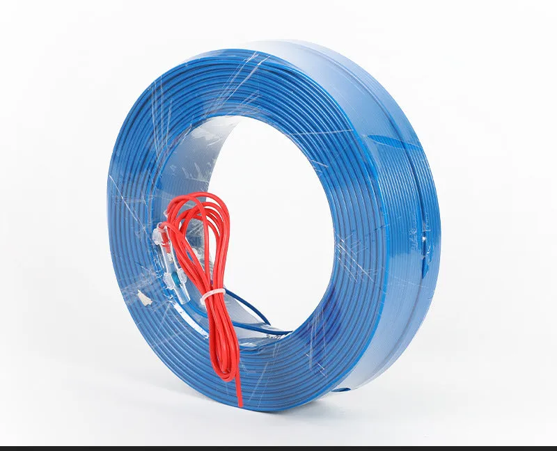 Roll of air heating cable for greenhouse space with multiple length and voltage options including thermostat models