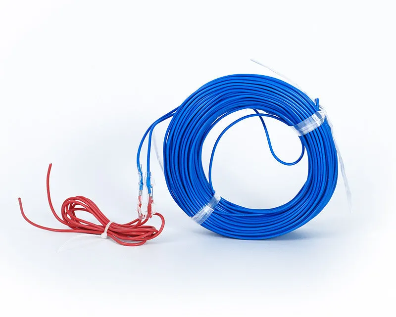 Roll of air heating cable for greenhouse space with multiple length and voltage options including thermostat models