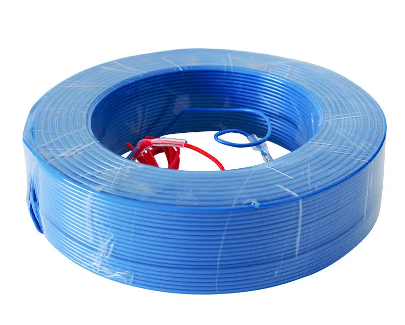Roll of air heating cable for greenhouse space with multiple length and voltage options including thermostat models