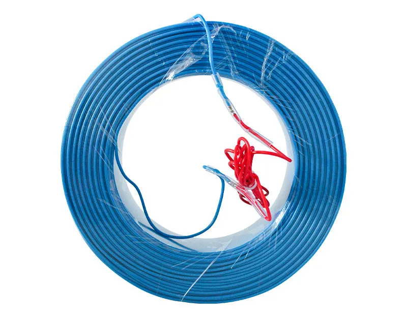 Roll of air heating cable for greenhouse space with multiple length and voltage options including thermostat models