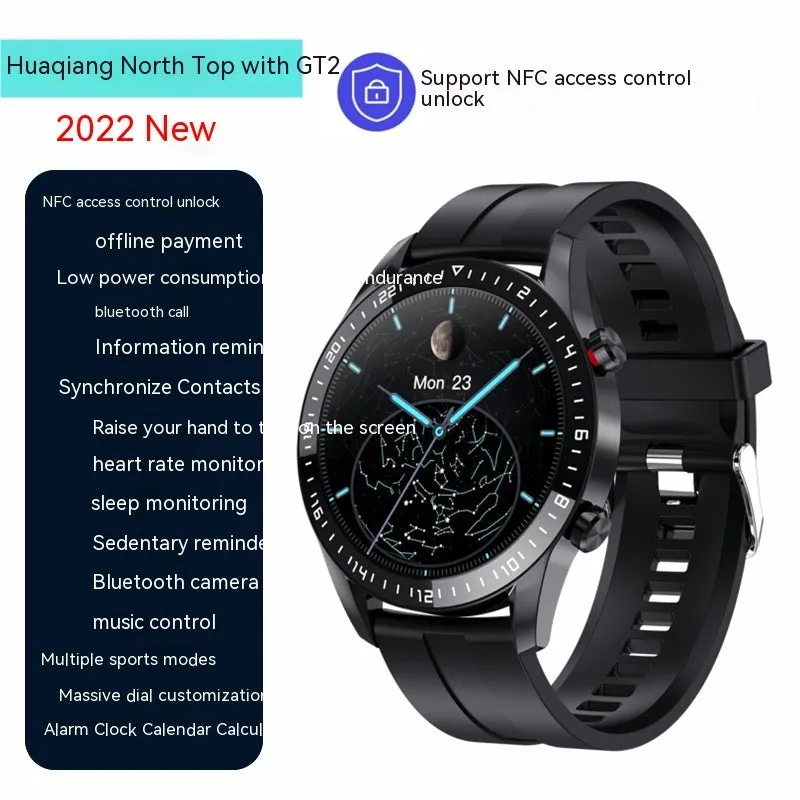 Black smart watch with 1.3 inch touch screen and Bluetooth calling feature on wrist