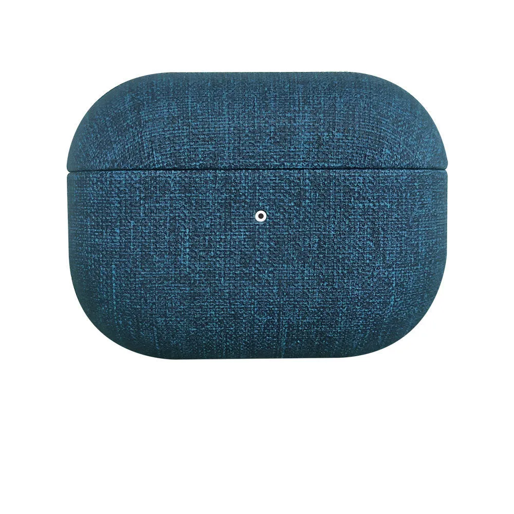 All-inclusive fabric PU cloth pattern protective cover for AirPods AirPods Pro and AirPods 3 in grey