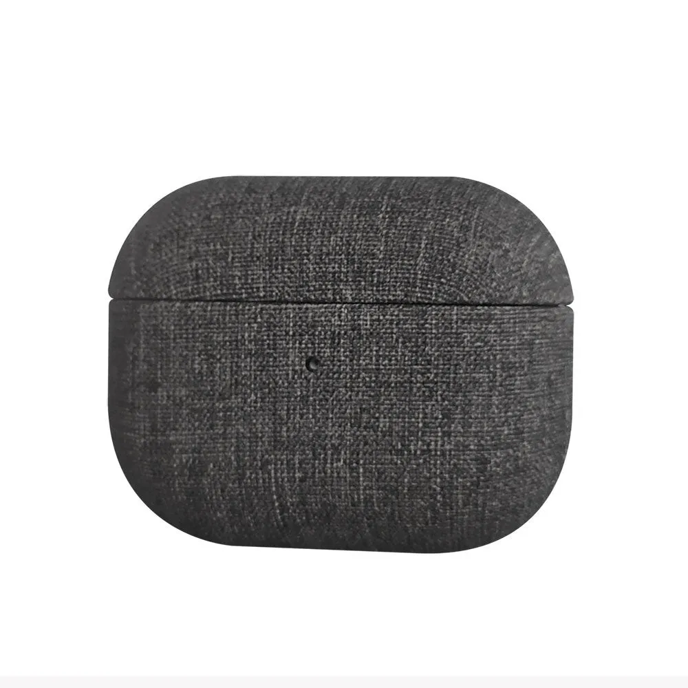 All-inclusive fabric PU cloth pattern protective cover for AirPods AirPods Pro and AirPods 3 in grey