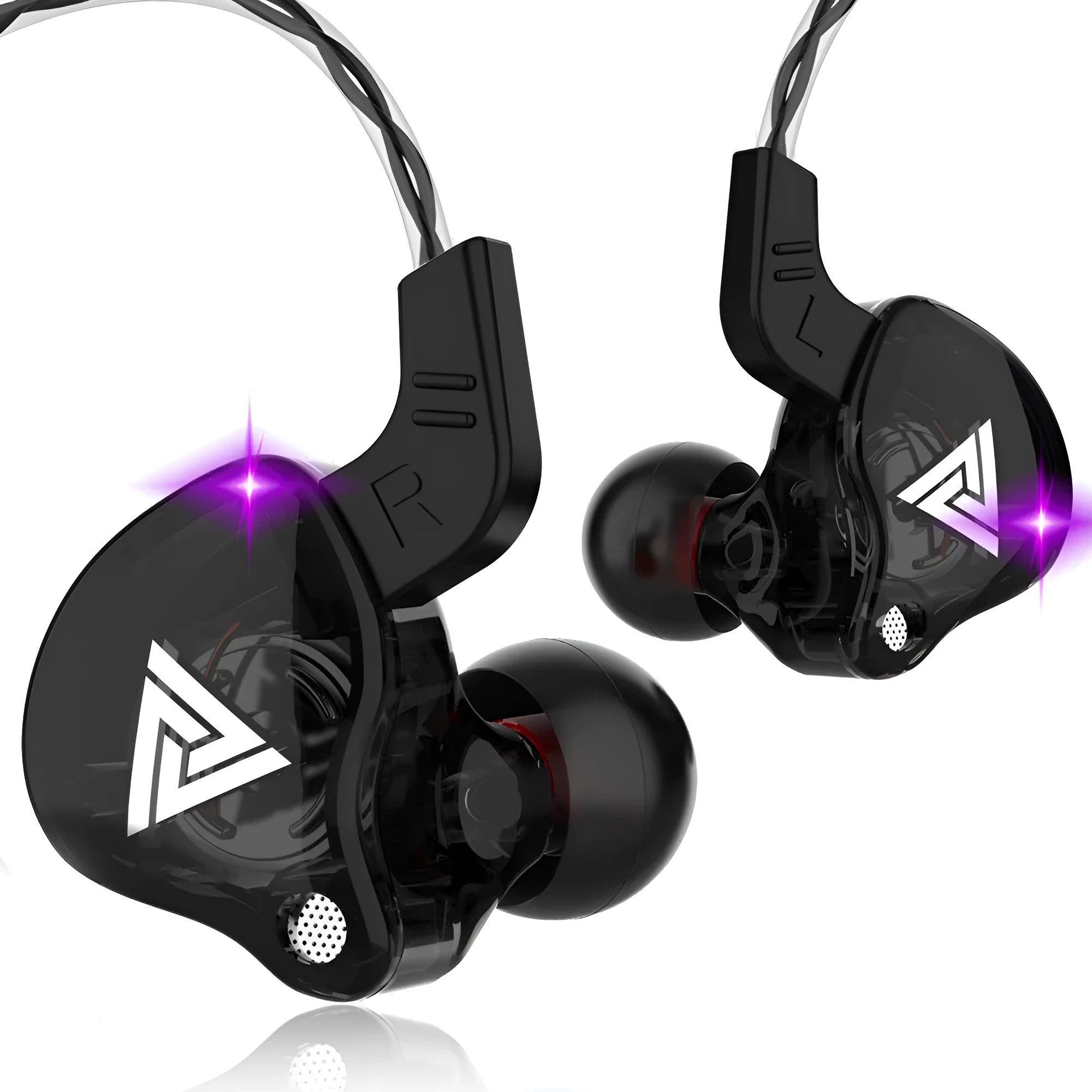 AK6 in-ear wired headset with microphone and remote, 3.5mm plug, TPE cable, black colour