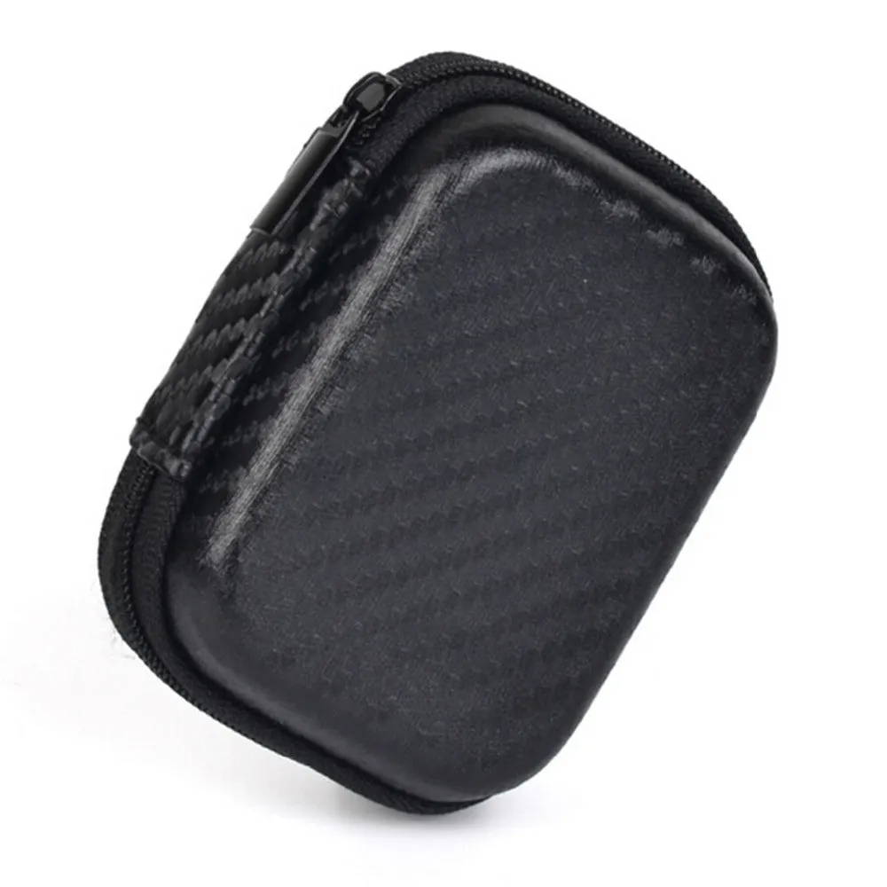 Mini black travel storage case for GoPro and action cameras, compact size 7.5cm x 5.5cm x 2.5cm