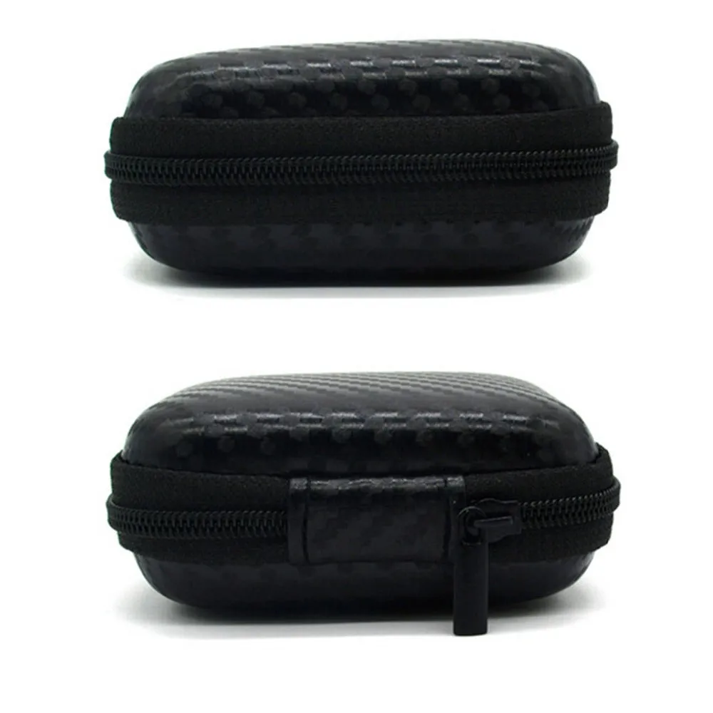 Mini black travel storage case for GoPro and action cameras, compact size 7.5cm x 5.5cm x 2.5cm