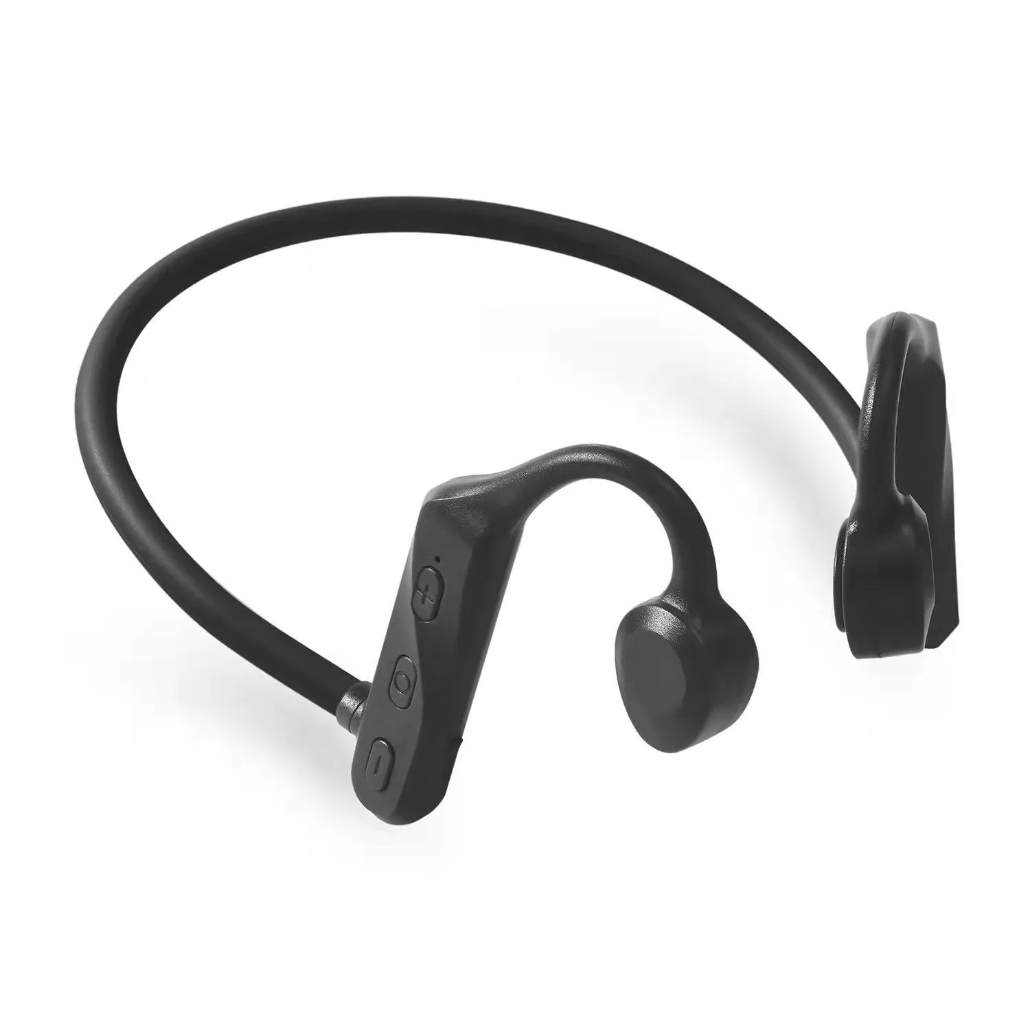 Bone conduction in-ear wireless earphones in carbon fibre black with bio-titanium speaker