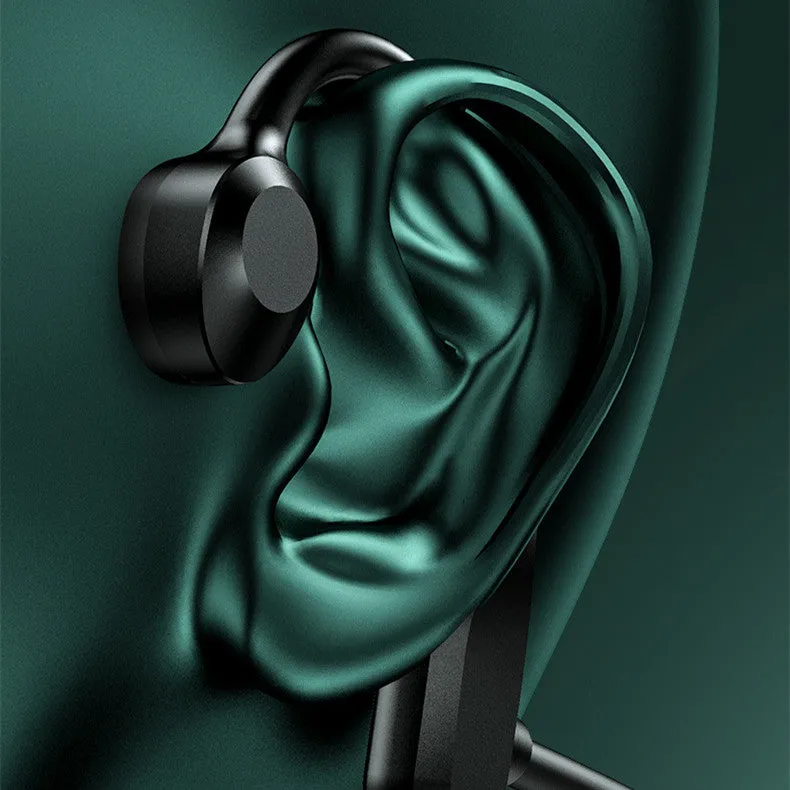 Bone conduction in-ear wireless earphones in carbon fibre black with bio-titanium speaker