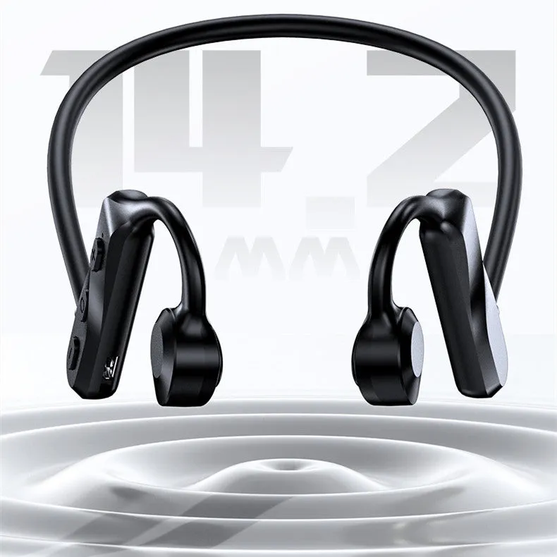 Bone conduction in-ear wireless earphones in carbon fibre black with bio-titanium speaker