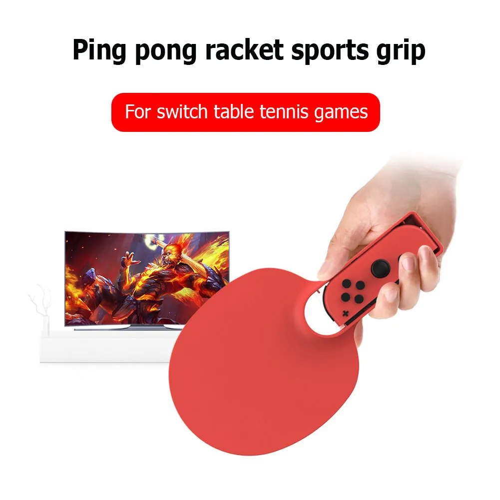 Pair of blue and red ABS Joy Con racket grips for Nintendo Switch table tennis game