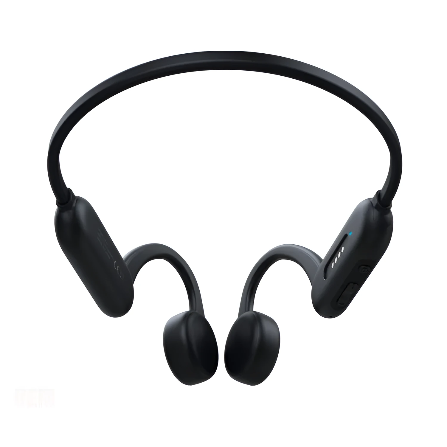 IPX8 bone conduction swimming headset with Bluetooth 5.0 in black, side view