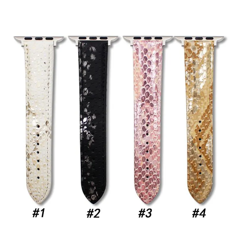 PU leopard print watch strap for Apple Watch 38mm and 42mm case sizes