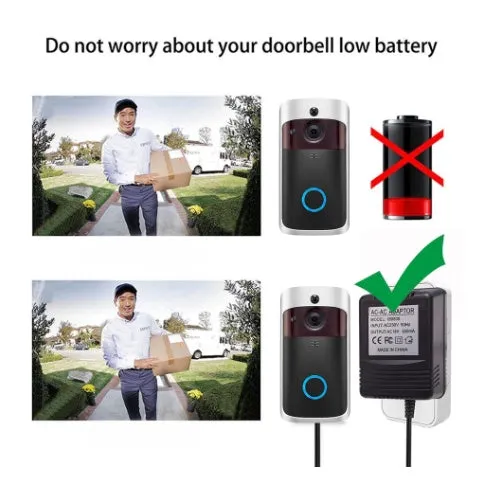External power adapter for video doorbell AC18V 500MA with UK plug and overload protection