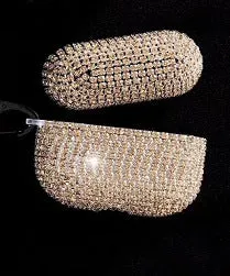 Rhinestone protective sleeve for AirPods Pro 3 in gold with flip-type design and hanging buckle