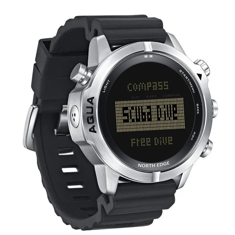 Smart watch for outdoor sports with black or white dial, 1.46-inch tempered glass screen, and 48mm case