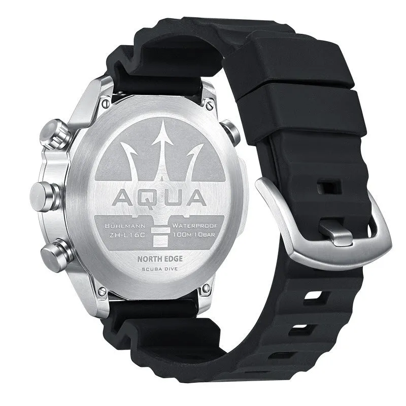 Smart watch for outdoor sports with black or white dial, 1.46-inch tempered glass screen, and 48mm case
