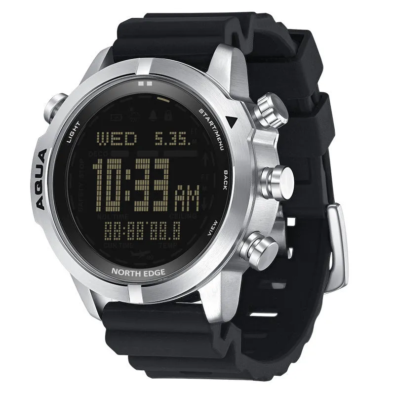 Smart watch for outdoor sports with black or white dial, 1.46-inch tempered glass screen, and 48mm case