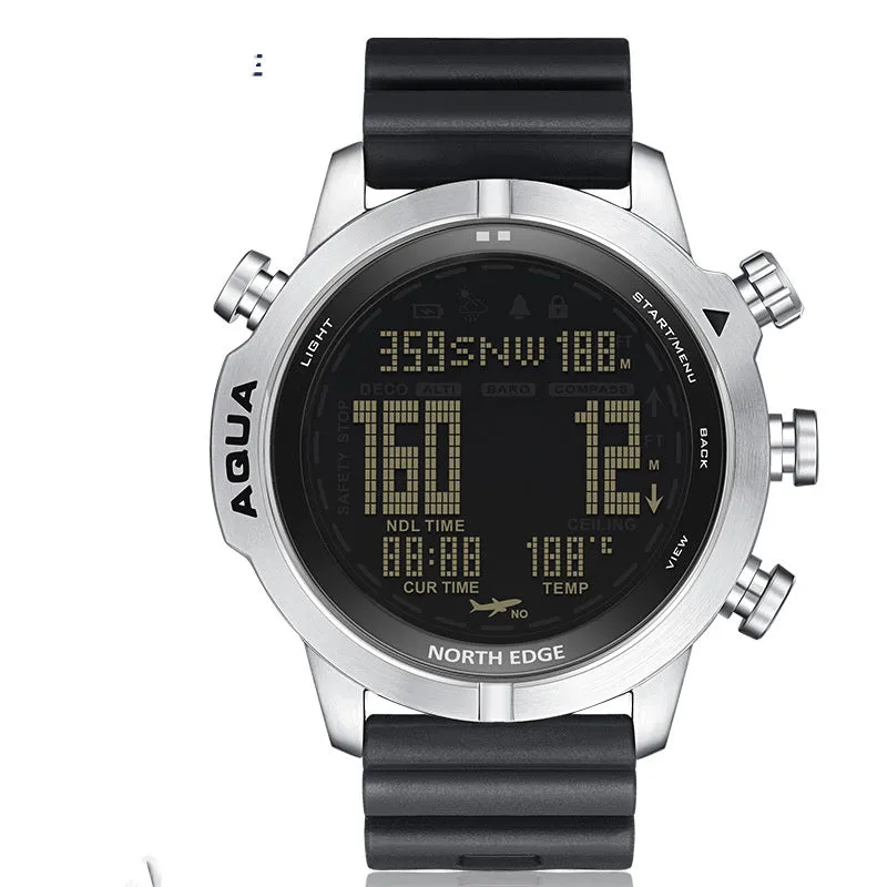 Smart watch for outdoor sports with black or white dial, 1.46-inch tempered glass screen, and 48mm case